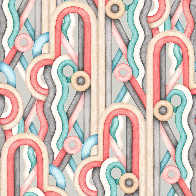 Papel pintadoTres Tintas Rúbrica Caligrama RU3401-3
