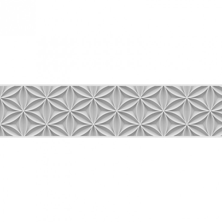 Creation Core - Cenefa autoadhesiva e impermeable para pared con diseño 3D  de mosaicos, 4.2 x 196.8 pulgadas, Blanco