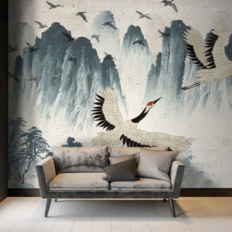 Mural decorativo PD Essentials Flyng Cranes PD-752-009