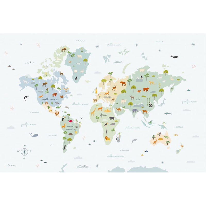 Mural Decorativo Coordonné Random Kids Animal Map 9700051