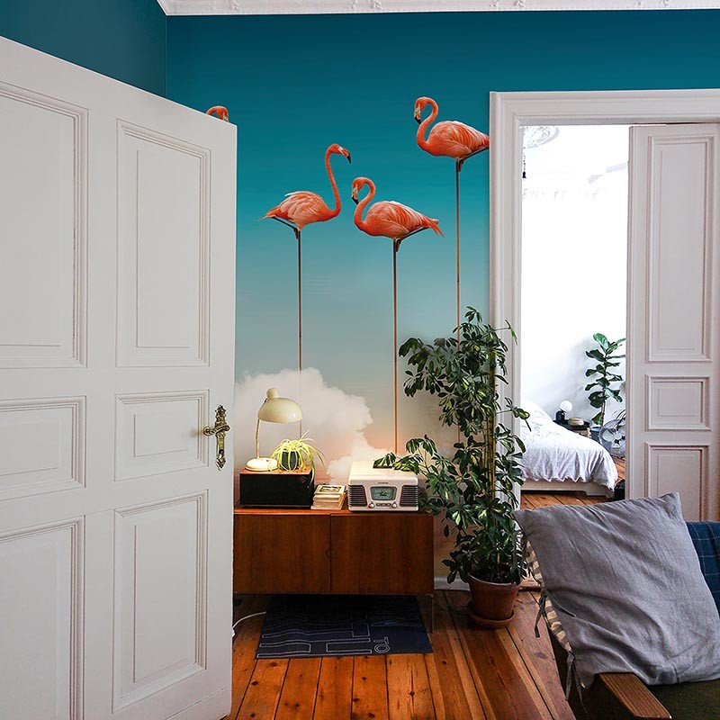 Mural Decorativo Tres Tintas Dankie Flamingos M3911-1