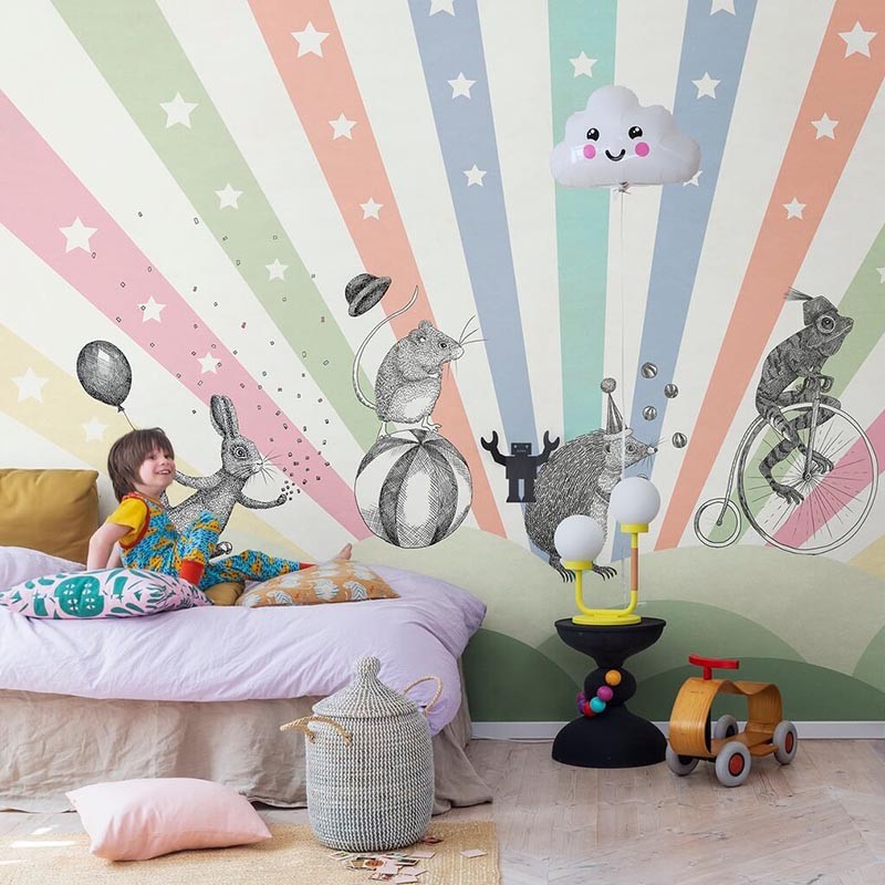Mural Decorativo Rebel Walls Dreamland Circus Rainbow R18172