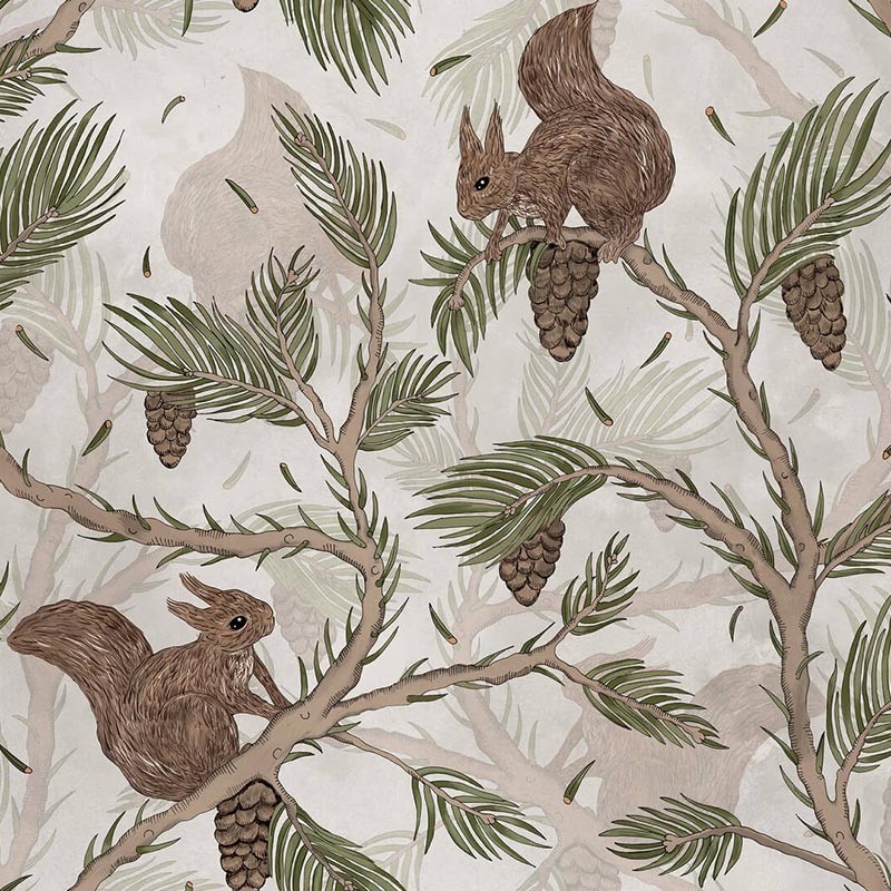 Papel Rebel Walls Dreamland Squirrel Mountain Sand R17983