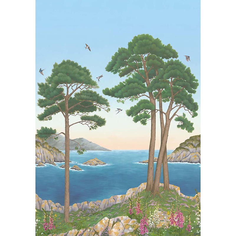 Mural decorativo Osborne & Little Lamorran Coastline Azure W7680-03