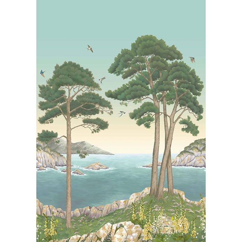 Mural decorativo Osborne & Little Lamorran Coastline Aqua W7680-02
