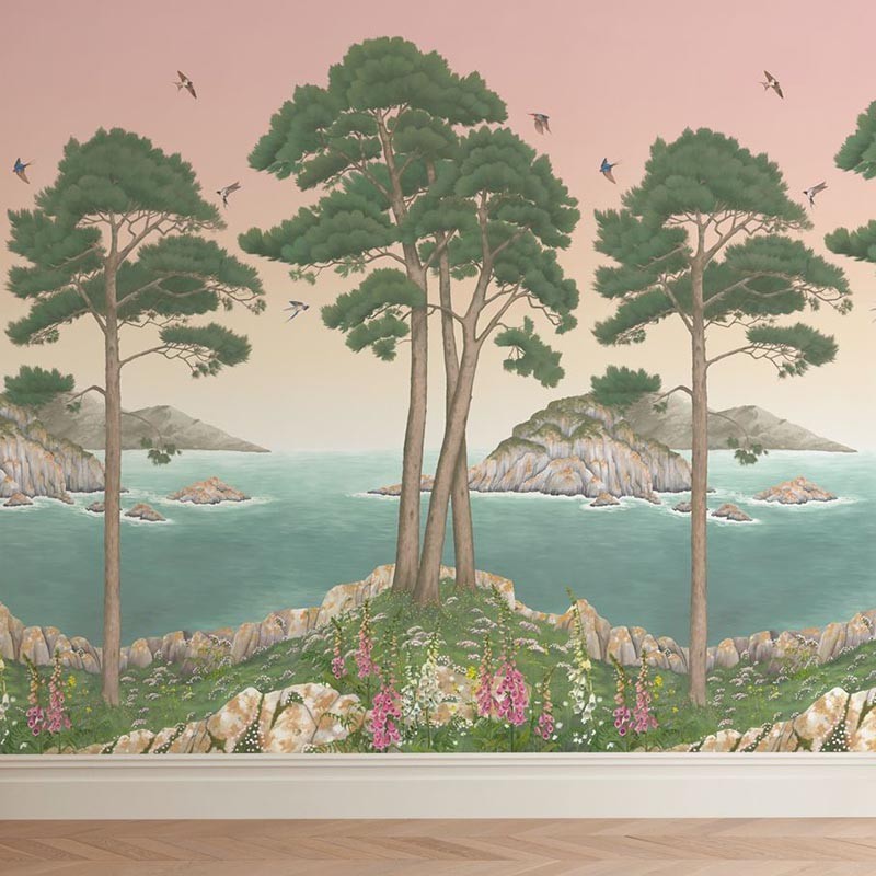 Mural decorativo Osborne & Little Lamorran Coastline Blush W7680-01