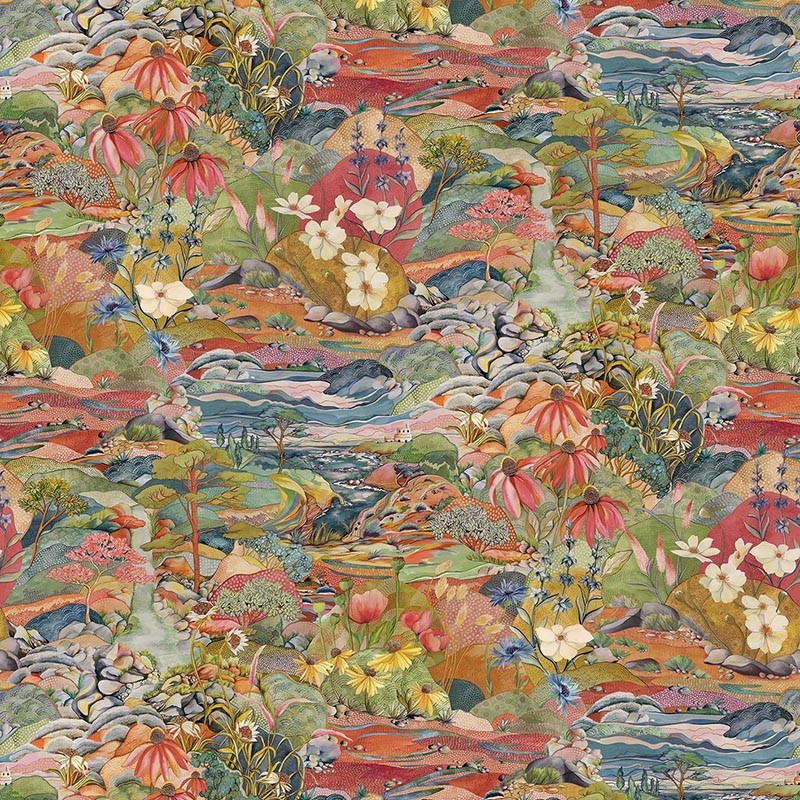 Papel pintado Osborne & Little Trebah Terracotta W7685-02