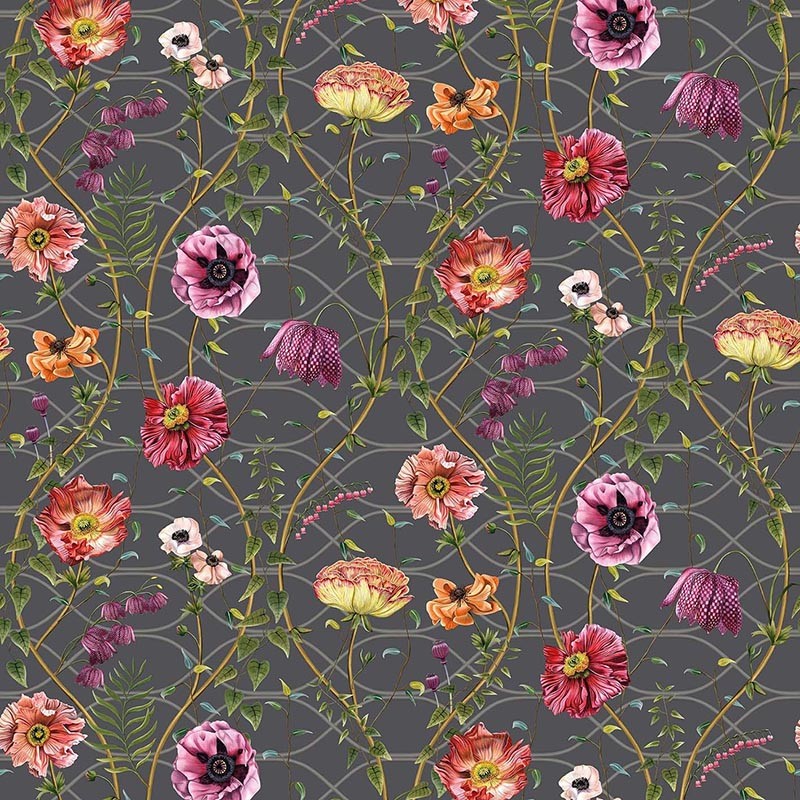 Papel pintado Osborne & Little Lamorran Trail Charcoal W7684-04