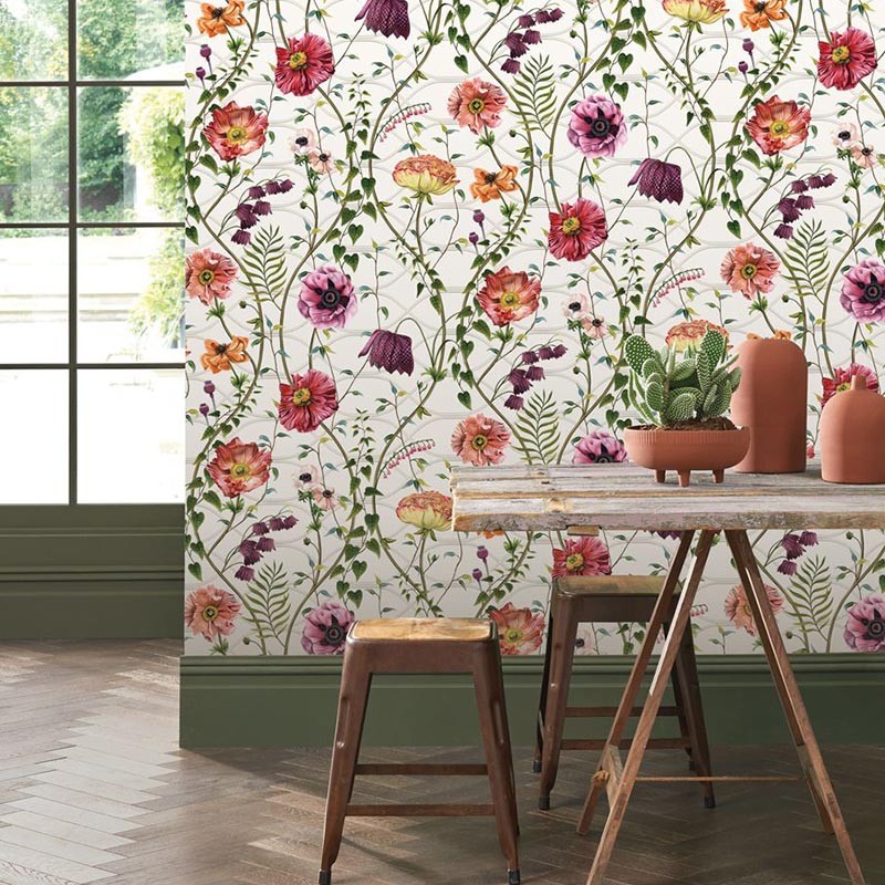 Papel pintado Osborne & Little Lamorran Trail Fuchsia W7684-01