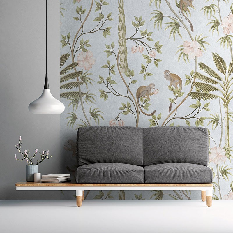 Mural pdwall Nature Wallpaper Palmeras y Monos 01382311