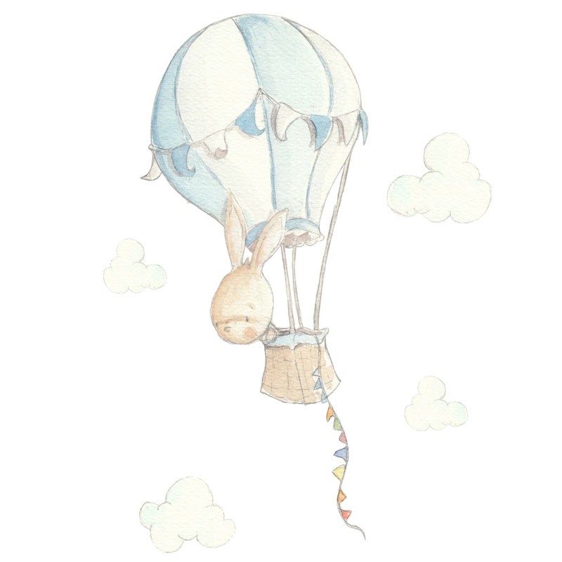 Vinilo Sueños de Cigüeña Stories Rabbit in Balloon SDC-VIN-RABBIT-007