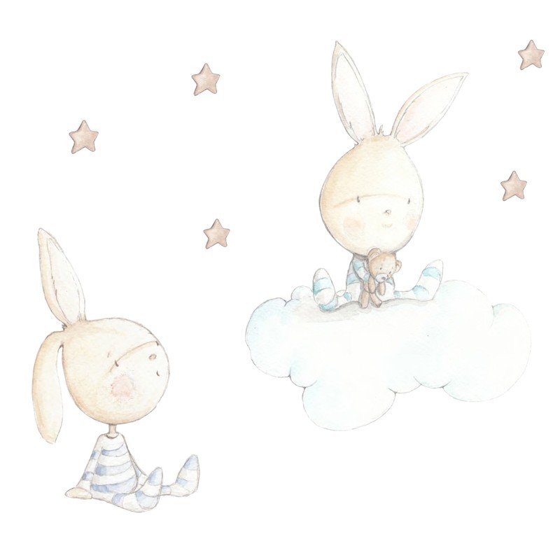 Vinilo Sueños de Cigüeña Stories Twin Rabbit SDC-VIN-RABBIT-003