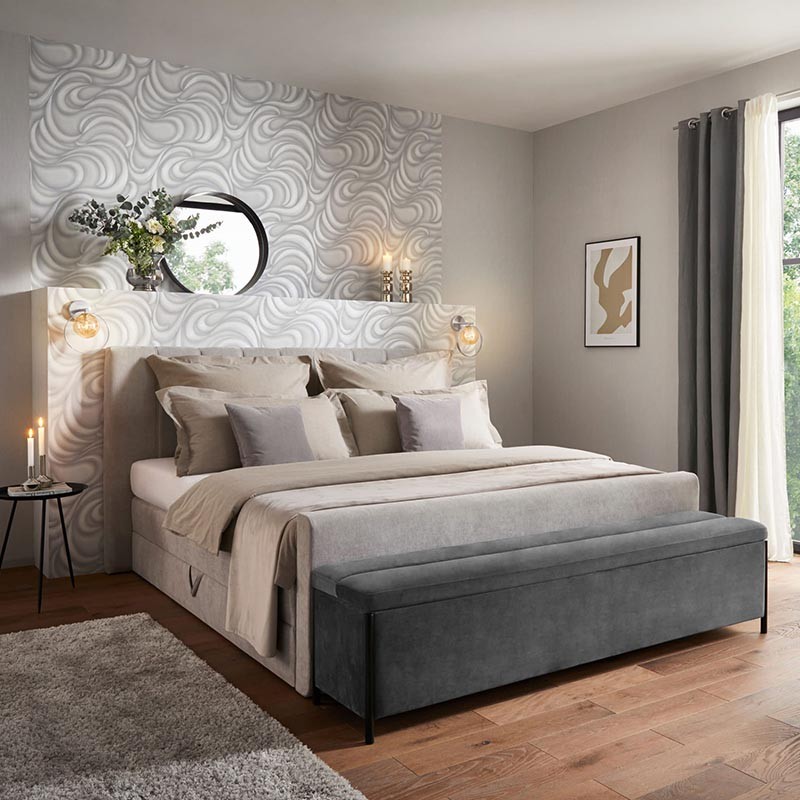 tienda online telas & papel  decorar las paredes del dormitorio de  matrimonio con papel pintado