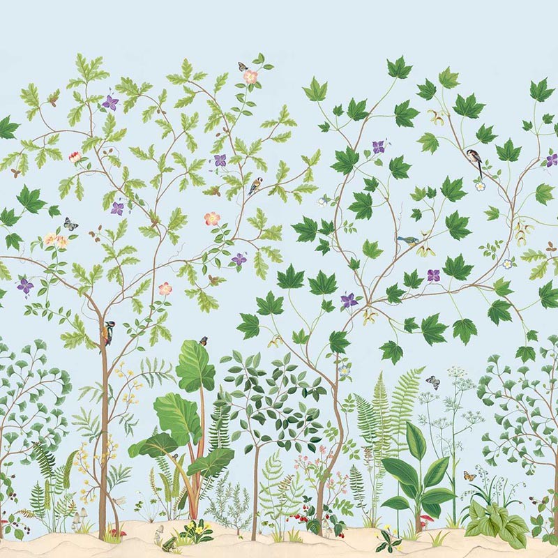 Mural decorativo Sanderson Arboretum Sicamore & Oak Sky Blue 217212