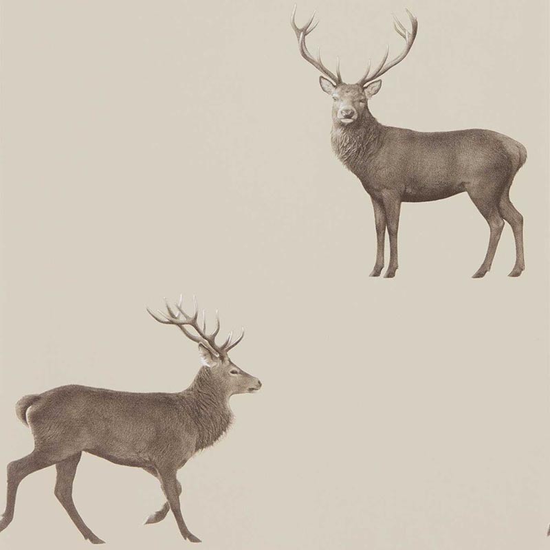 Papel pintado Sanderson Arboretum Evesham Deer Birch Multi 216618