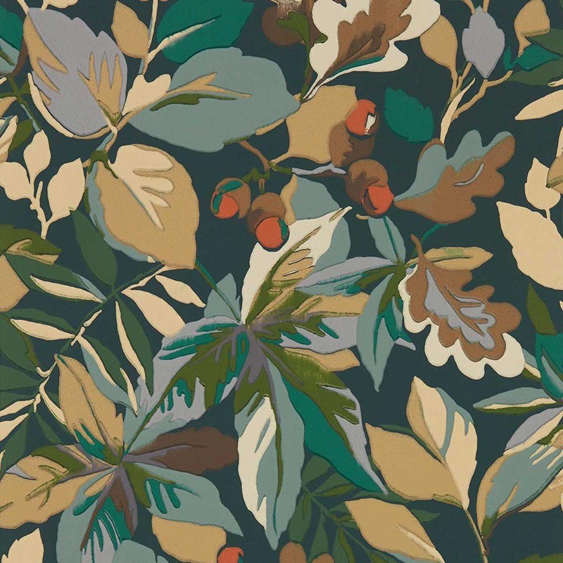 Papel pintado Sanderson Arboretum Robin's Wood Forest Green 217224
