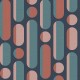 Papel pintado Saint Honoré Envy Morse Coral/Navy 1541-118611