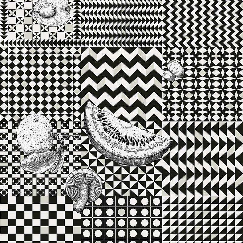 Papel Cole & Son Fornasetti Senza Tempo II Fruitta i Geométrico 123-6030