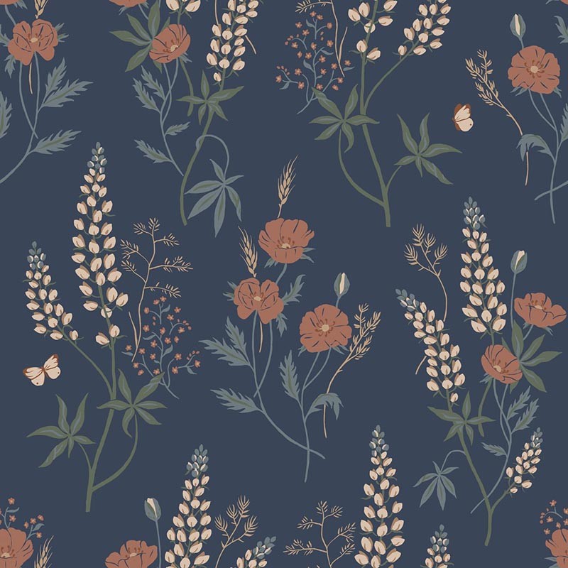Papel pintado Sandberg Villa Dalarö II Emma Classic Blue S10185