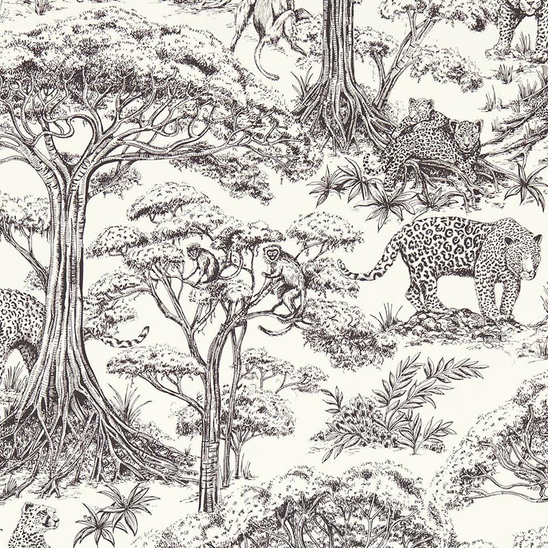 Papel pintado Clarke & Clarke Breeganjane Kisumu Noir W0185-03