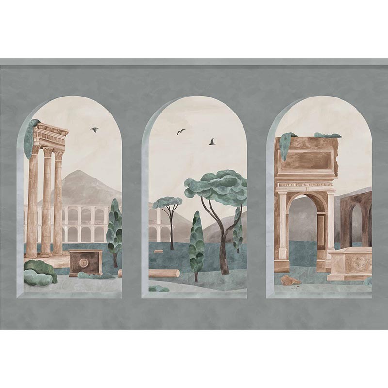 Mural Coordonne Pompei Forum Winter B00656