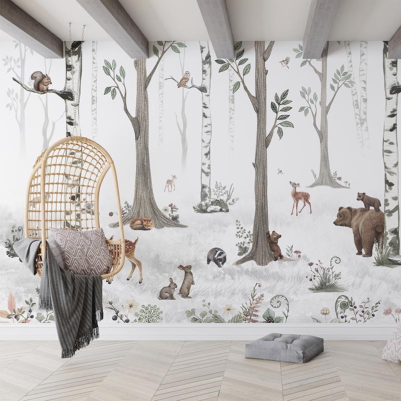 Mural infantil FDC Kikki Belle & Oliver Robins White Forest BR 4104 M
