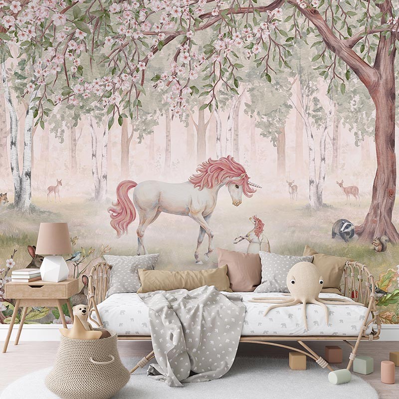 Mural infantil FDC Kikki Belle & Oliver Robins Unicorn Forest BR 4101 M