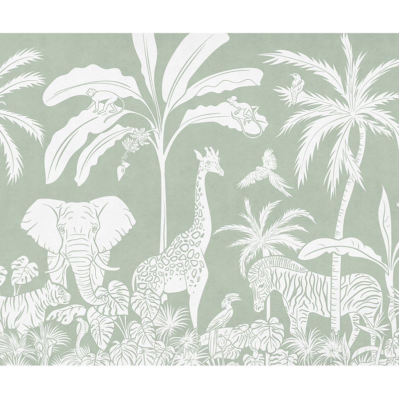 Mural infantil FDC Kikki Belle & Oliver Robins Monochrome Jungle BR 4066 M