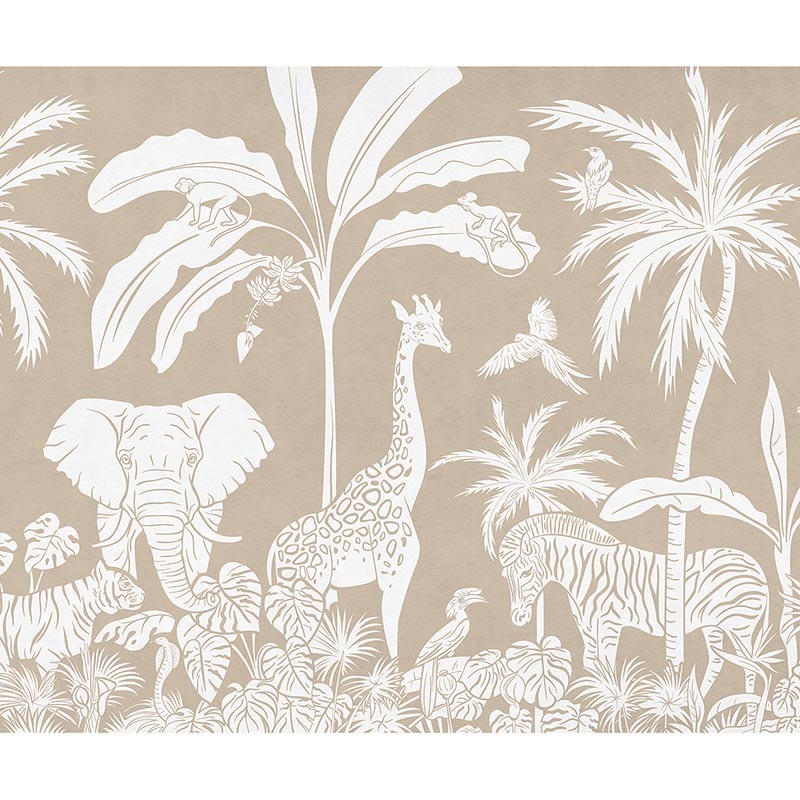 Mural infantil FDC Kikki Belle & Oliver Robins Monochrome Jungle BR 4065 M
