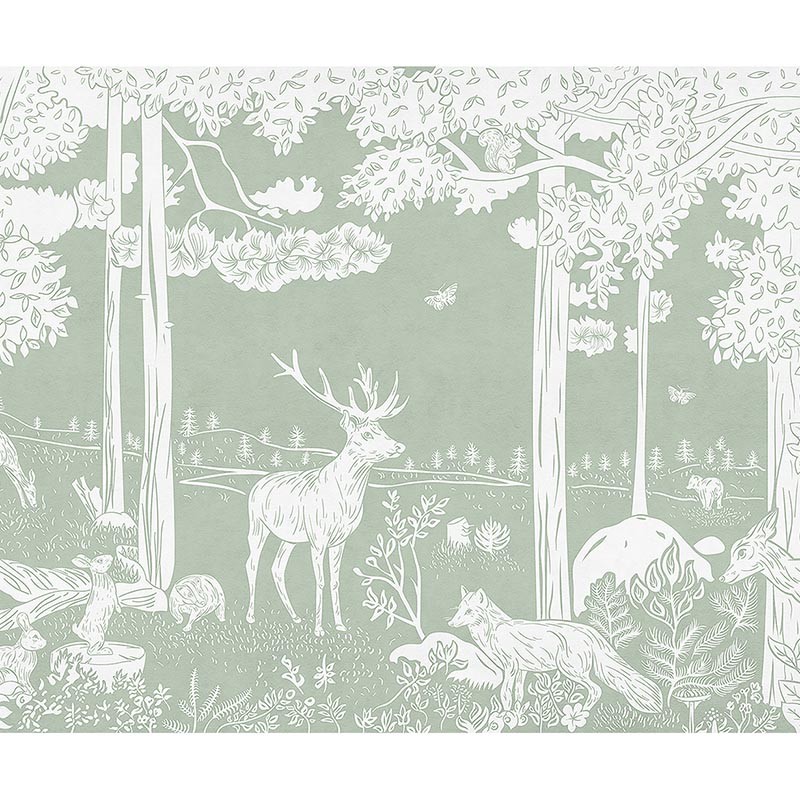 Mural infantil FDC Kikki Belle & Oliver Robins Monochrome Forest BR 4062 M