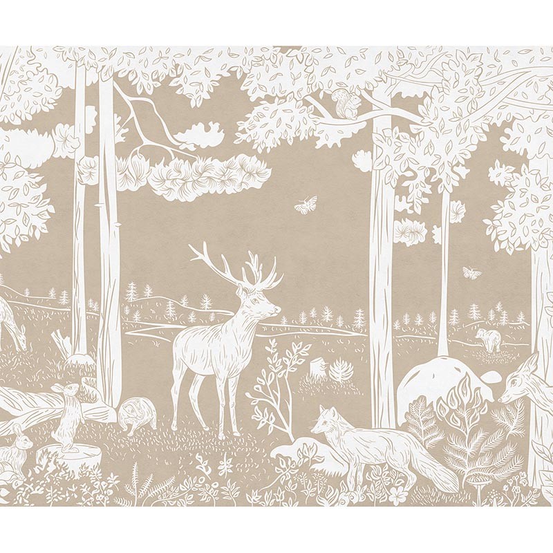Mural infantil FDC Kikki Belle & Oliver Robins Monochrome Forest BR 4061 M