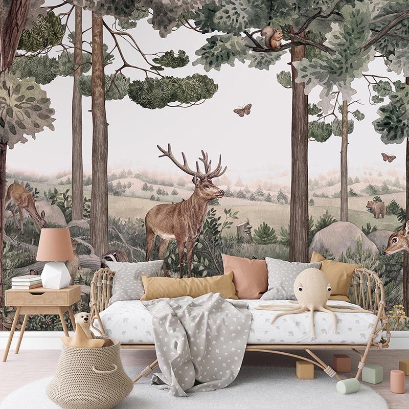 Mural infantil FDC Kikki Belle & Oliver Robins Forest Jive BR 4037 M