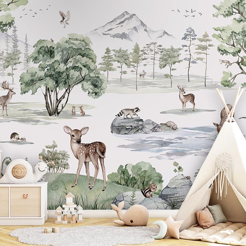Mural infantil FDC Kikki Belle & Oliver Robins Deer Forest BR 4022 M