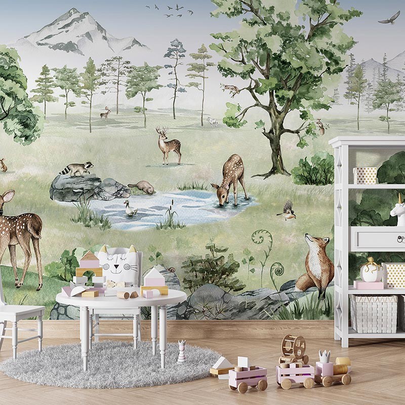 Mural infantil FDC Kikki Belle & Oliver Robins Deer Forest BR 4021 M
