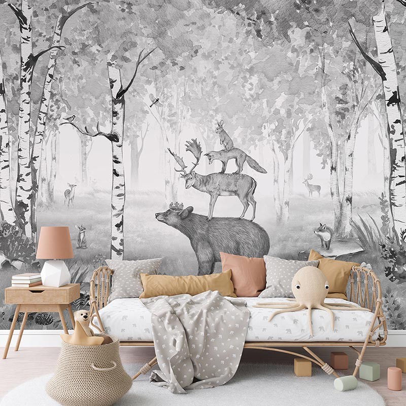 Mural infantil FDC Kikki Belle & Oliver Robins Bear King BR 4008 M