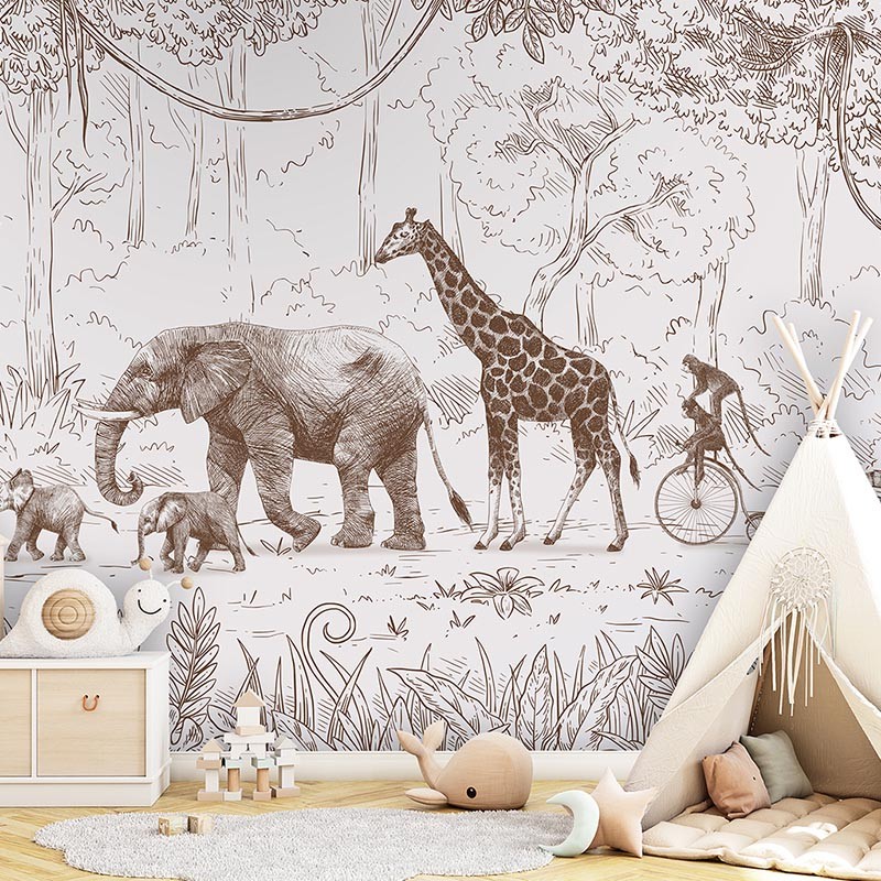 Mural infantil FDC Kikki Belle & Oliver Robins Animal Parade BR 4003 M