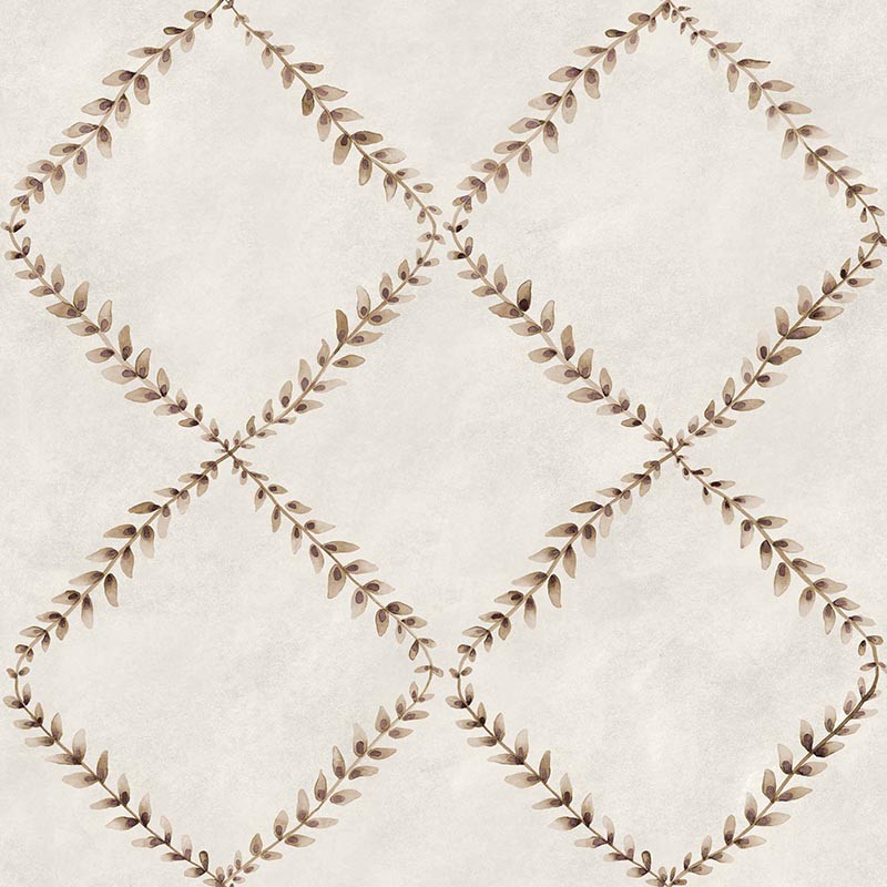 Papel Coordonné Ybarra & Serret Cotswolds Ivy-Garland Prune YSP0520