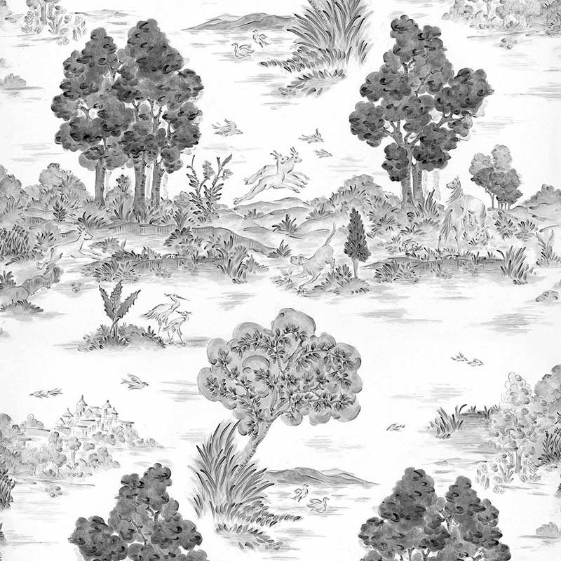 Papel Coordonné Ybarra & Serret Cotswolds Royal-Oak Black YSP0513