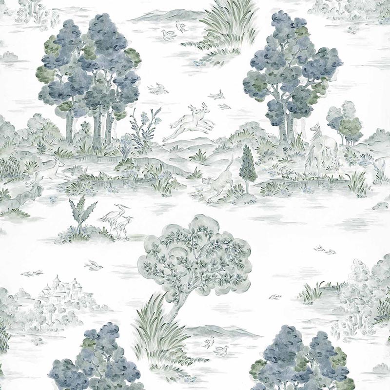 Papel Coordonné Ybarra & Serret Cotswolds Royal-Oak Aqua YSP0512