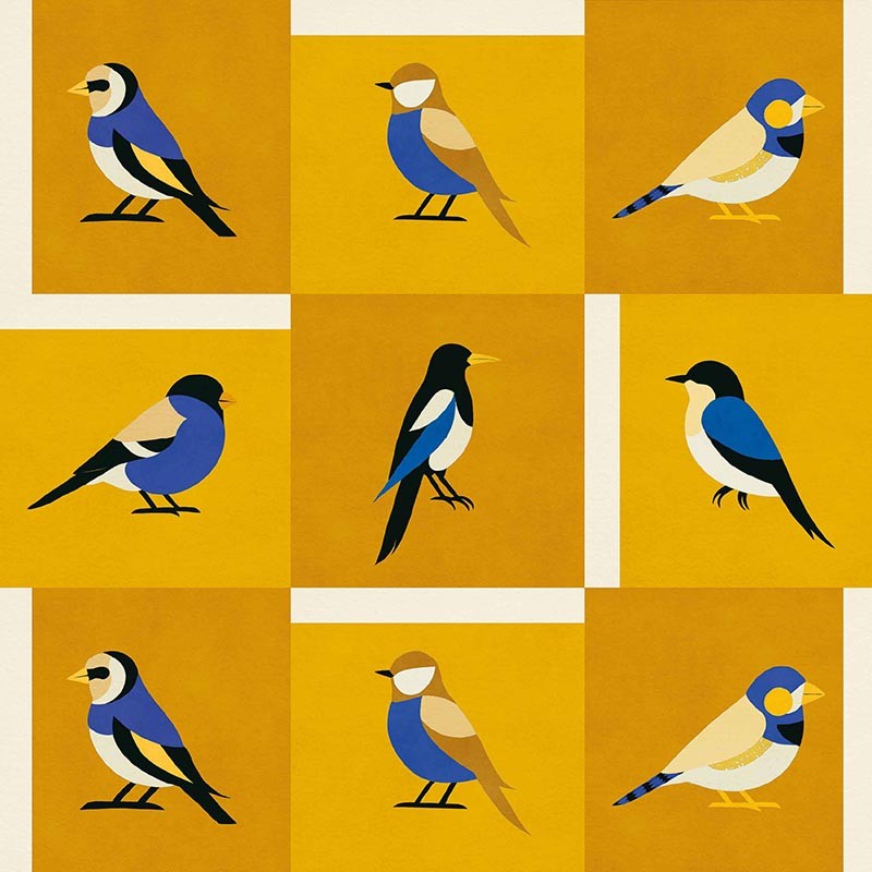 Papel Coordonné Coco Dávez Colortherapills Like a Bird Golden C00135_N