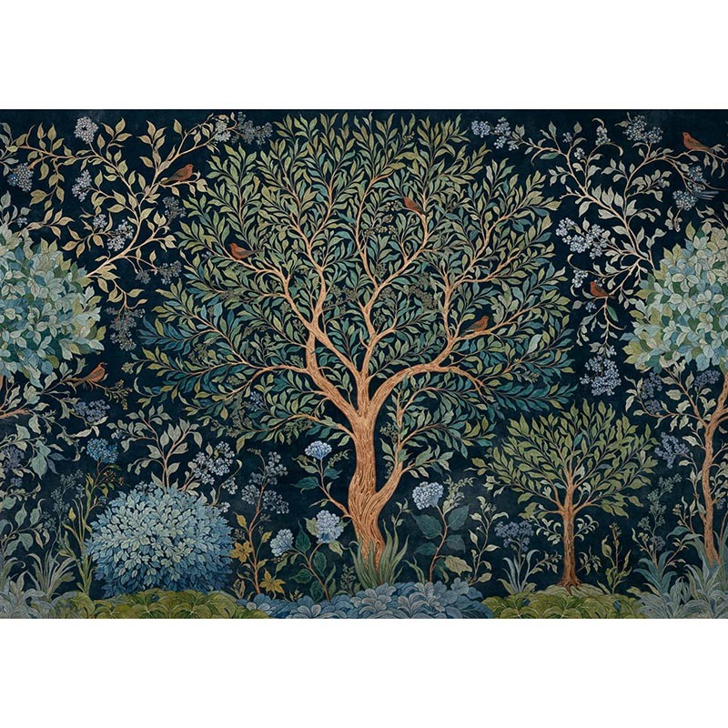 Mural Coordonne Damaskus Varanasi Tree Mustard D00154_N