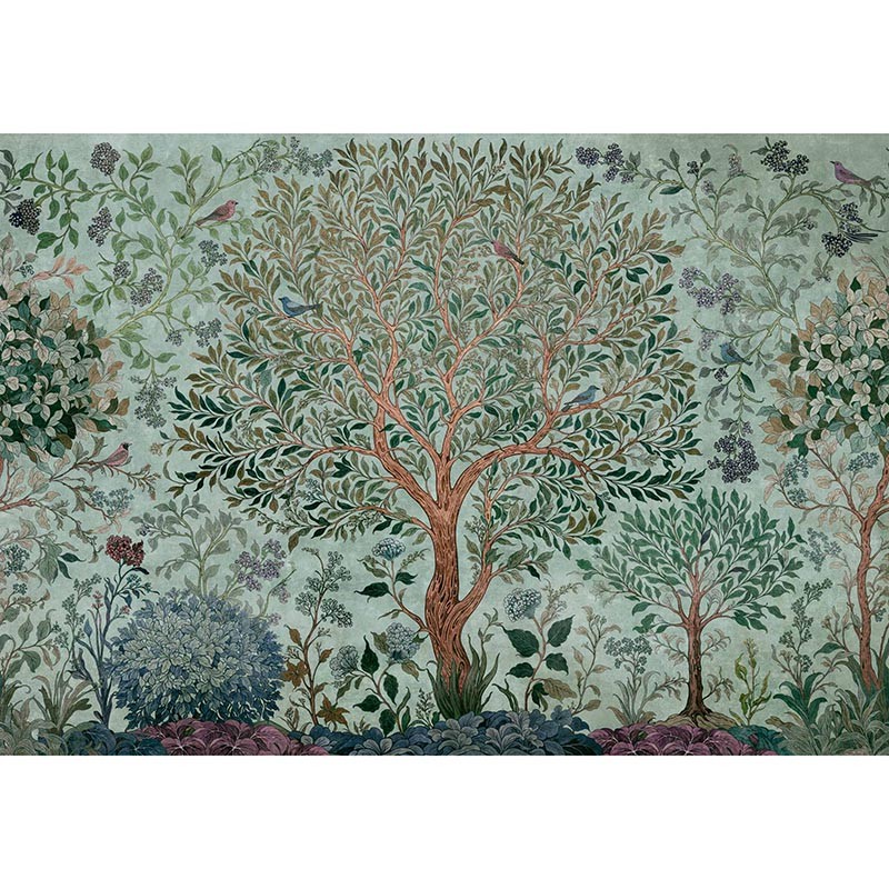 Mural Coordonne Damaskus Varanasi Tree Sapphire D00153_N