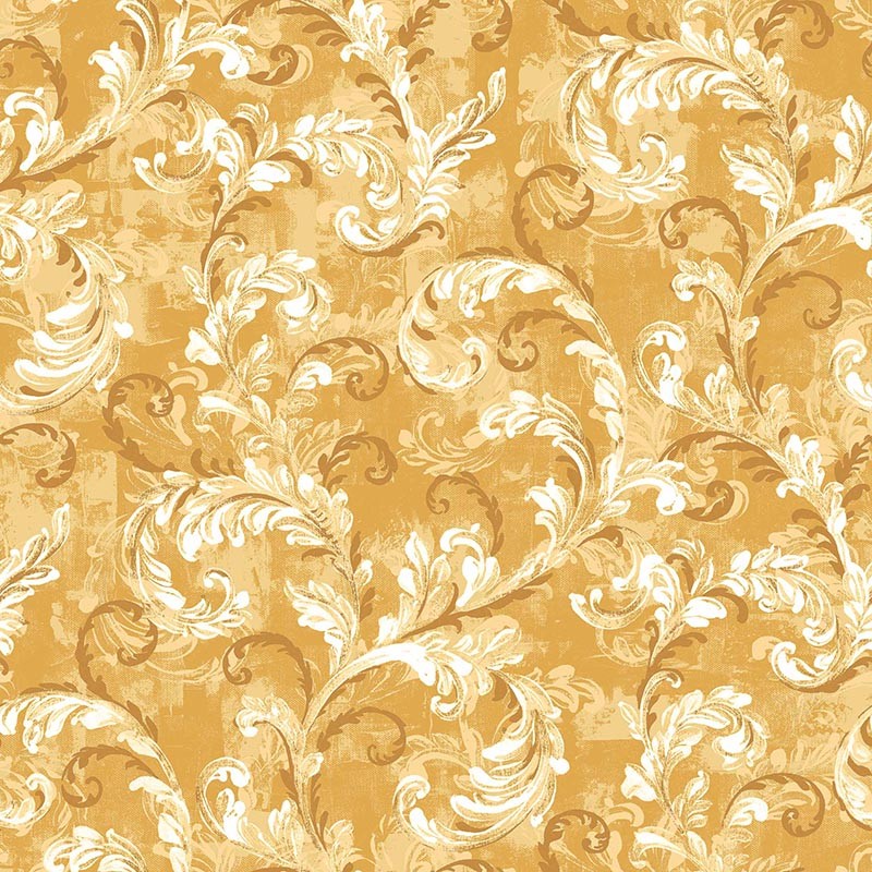 Papel pintado Coordonne Damaskus Byzantine Damask Mustard D00124_N