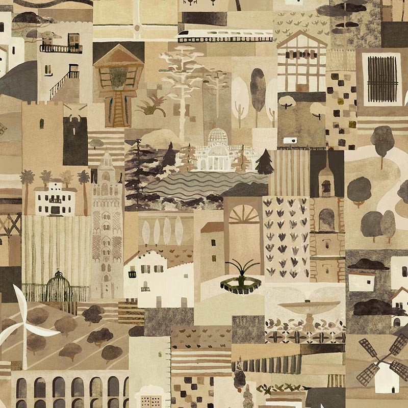 Papel pintado Tres Tintas Solera Postal Beige SO5207-3_N