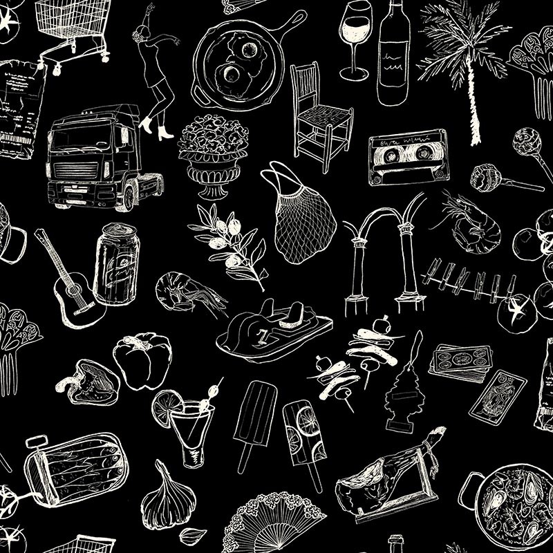 Papel pintado Tres Tintas Solera Souvenirs Black SO5205-6_N