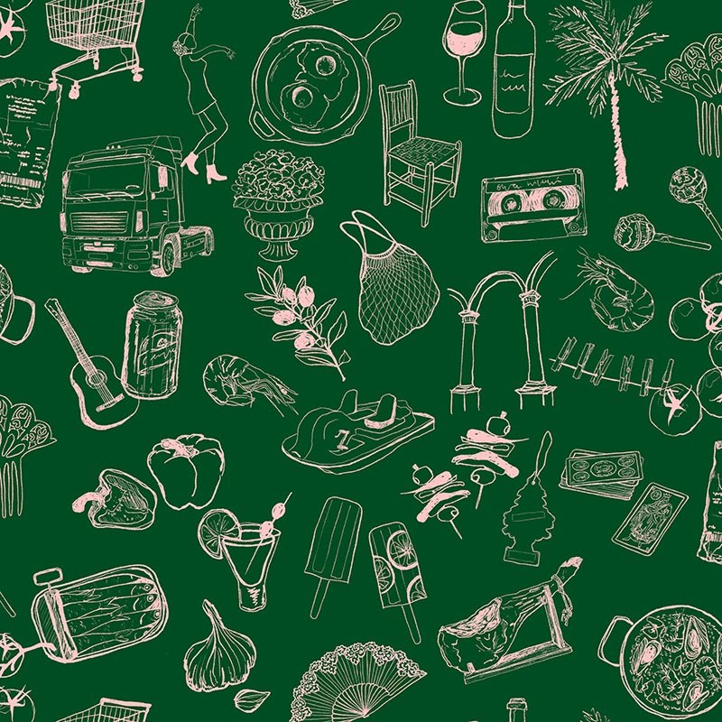 Papel pintado Tres Tintas Solera Souvenirs Green SO5205-4_N