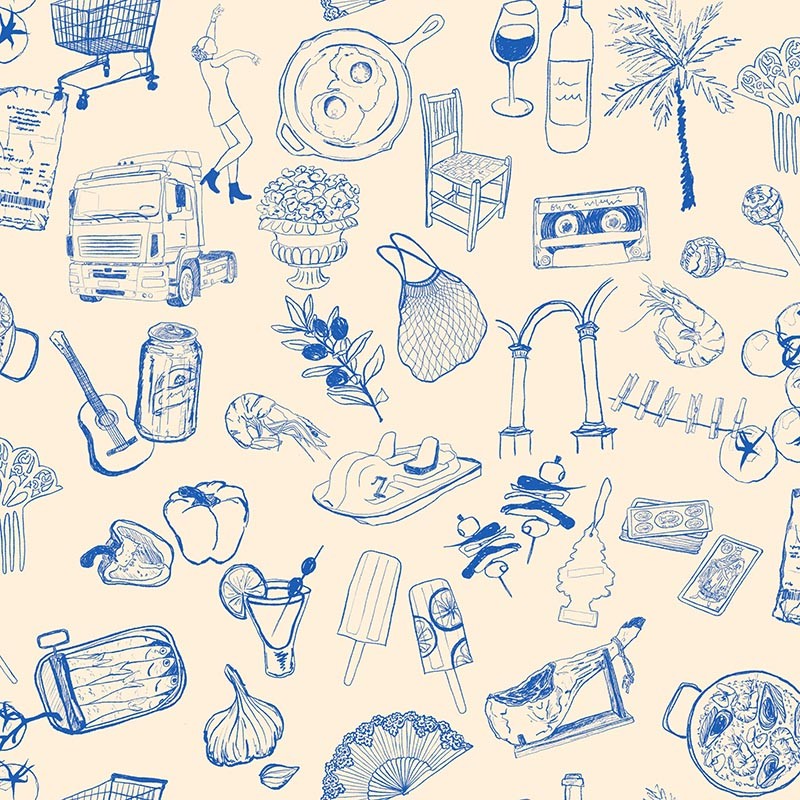 Papel pintado Tres Tintas Solera Souvenirs Blue SO5205-3_N