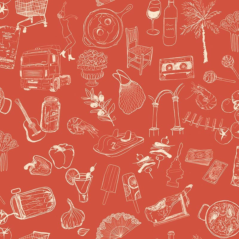 Papel pintado Tres Tintas Solera Souvenirs Red SO5205-2_N