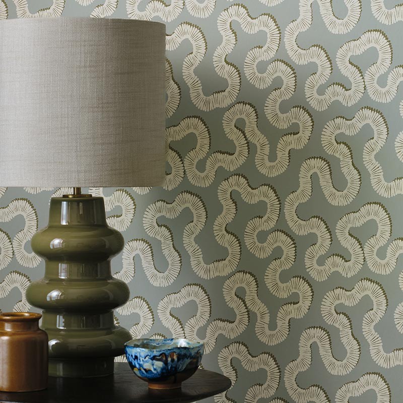 Papel Pintado Romo Aubin Wallcoverings Eau de Nil W478-02