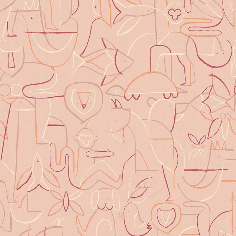 Papel pintado Coordonne BB Kids Animalia Peach D00366_N 